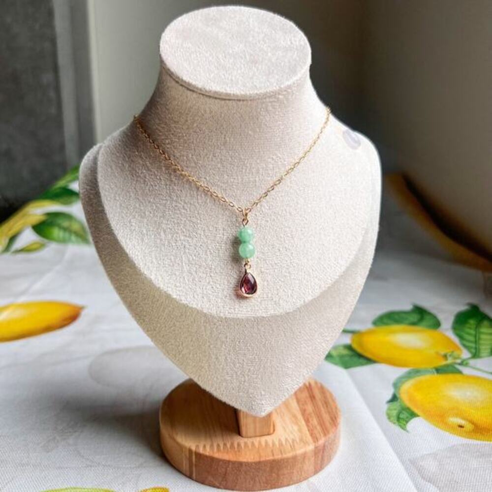 Jade Necklace, Ruby Earrings, Chrysoprase, Ren Faire, Victorian, Vintage, Casual